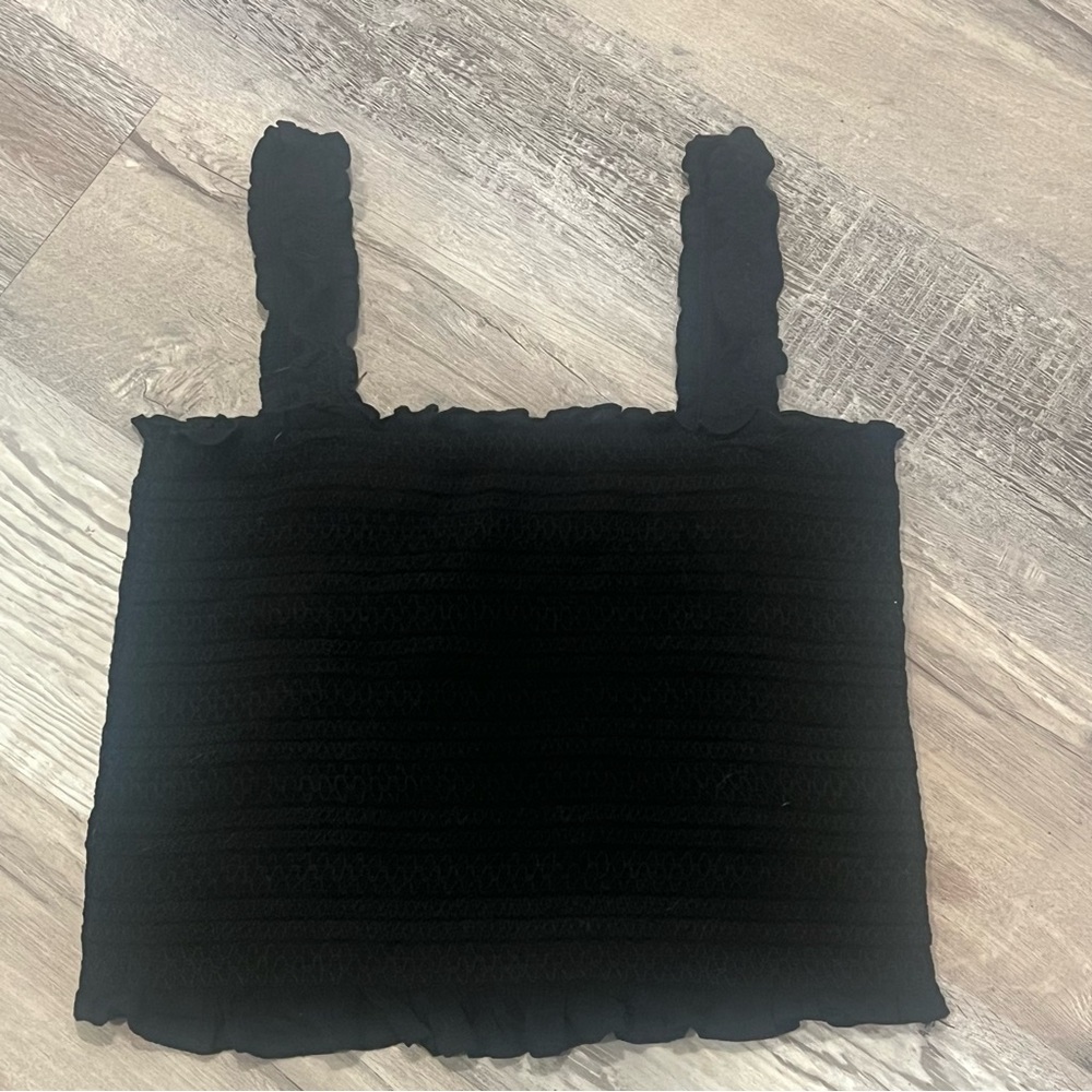 Easel Black Womens Smock Crop Top Size M